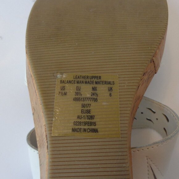 Thom McAn White Leather Womens 2.5"Mule‎ Heel Slip on Open Toe Sandals Size 7.5M - Picture 6 of 7